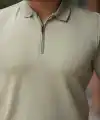 Erkek Fermuarlı Yaka Kısa Kollu Tişört