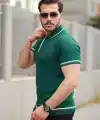 Erkek Fermuarlı Yakalı Kısa Kollu T-shirt