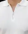 Erkek Fermuarlı Yakalı Kısa Kollu Tshirt