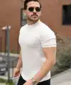 Erkek Fitilli Bisiklet Yaka Triko Tişört
