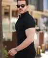 Erkek Hakim Yaka Dokuma Pamuklu Kumaş Kısa Kollu T-shirt