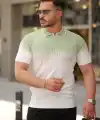 Erkek Hemşire Yaka çift Renk Kısa Kollu Tişört