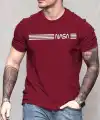 Erkek Kısa Kollu Nasa Baskı Basic Erkek T-shirt