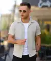 Erkek Kısa Kollu örme Kumaş Pamuklu Gömlek