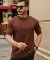 Erkek Kolları Dar Kesim Rahat Kalıp Basic Tişört