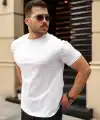Erkek Kolları Dar Kesim Rahat Kalıp Basic Tişört