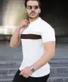 Erkek Örgü Desenli Renkli Kısa Kollu Triko Tişört