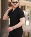 Erkek Ottoman Kumaş Apaj Yaka Kısa Kollu Gömlek