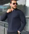 Erkek Selanik örme Yakalı Uzun Kollu Triko