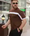 Erkek şerit Detaylı Kısa Kollu T-shirt