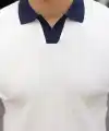Erkek Yaka Detaylı Desen Dokulu Triko Tişört