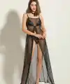 FANTEZİ FİLE ELBİSE, STRİNG TAKIM SİYAH (MGP6092)