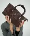 Favor Rugan Baskılı Kahverengi Kadın El Çantası