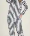 Freshness 4007 Kadın Uzun Kol Çizgili Gaffuriye Pijama Takımı