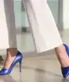 Jilya Mavi Cilt Stiletto Ayakkabı