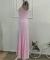 Kadın Arkadan çapraz Detay Yuvarlak Yaka Maksi Viskon Elbise