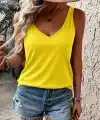 Kadın Askılı Geniş V Yakalı Viskon Bluz