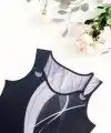 Kadın Askılı Kalp V Yakalı Kuş Gözü Detaylı Desenli Süprem Bluz