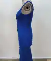 Kadın Askılı Kare Yakalı önden Düğmeli Midi Kaşkorse Elbise