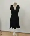 Kadın Askılı Kruvaze Yakalı Fırfırlı Janjan Krep Elbise