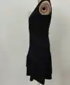 Kadın Askılı Kruvaze Yakalı Fırfırlı Janjan Krep Elbise