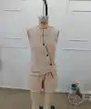 Kadın Askılı önü Düğmeli Asimetrik Detaylı Bluz Ve Astarlı Short Ikili Takım