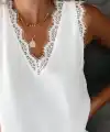 Kadın Askılı V Yakalı Dantelli Sandy Bluz