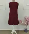 Kadın Askılı V Yakalı Mini Elbise