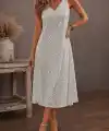 Kadın Askılı V Yakalı Pulpayetli Midi Elbise