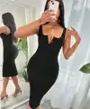 Kadın Askılı Yuvarlak V Yakalı Kaşkorse Midi Elbise