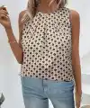 Kadın Askılı Yuvarlak Yakalı Desenli Süprem Bluz