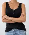 Kadın Askılı Yuvarlak Yakalı Düğmeli Viskon Bluz