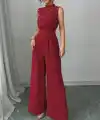 Kadın Balıkçı Yaka Kolsuz Incili Beli Kuşaklı Uzun Janjan Tulum