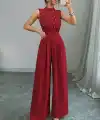 Kadın Balıkçı Yaka Kolsuz Incili Beli Kuşaklı Uzun Janjan Tulum