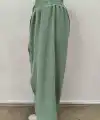 Kadın Beli Lastikli Bağcıklı önü Asimetrik Detaylı Aerobin Pantolon