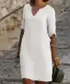 Kadın Fakir Kol V Yaka Aerobin Elbise