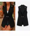 Kadın Gold Düğmeli Blazer Yaka Ceket