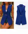 Kadın Gold Düğmeli Blazer Yaka Ceket