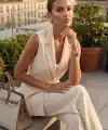Kadın Gold Düğmeli Blazer Yaka Ceket