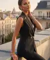 Kadın Gold Düğmeli Blazer Yaka Ceket