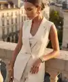 Kadın Gold Düğmeli Blazer Yaka Ceket