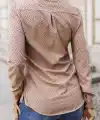 Kadın Hakim Yaka Metal Düğmeli Moskrep Kumaş Bluz