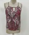 Kadın Halter Kollu Damla Detaylı Desenli Süprem Bluz