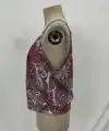 Kadın Halter Kollu Damla Detaylı Desenli Süprem Bluz