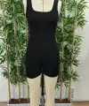 Kadın Kare Yaka Sırt Dekolte Detay Dalgıç Bodycon Mini Tulum