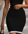 Kadın Kısa Kollu Balıkçı Yaka Kısa Triko Elbise
