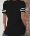 Kadın Kısa Kollu Bisiklet Yaka çift Renkli Viskon Bluz