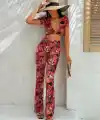 Kadın Kısa Kollu Desenli Takım