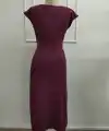 Kadın Kısa Kollu Geometrik Yakalı önden Açık Modal Mini Elbise