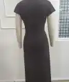 Kadın Kısa Kollu Geometrik Yakalı önden Açık Modal Mini Elbise